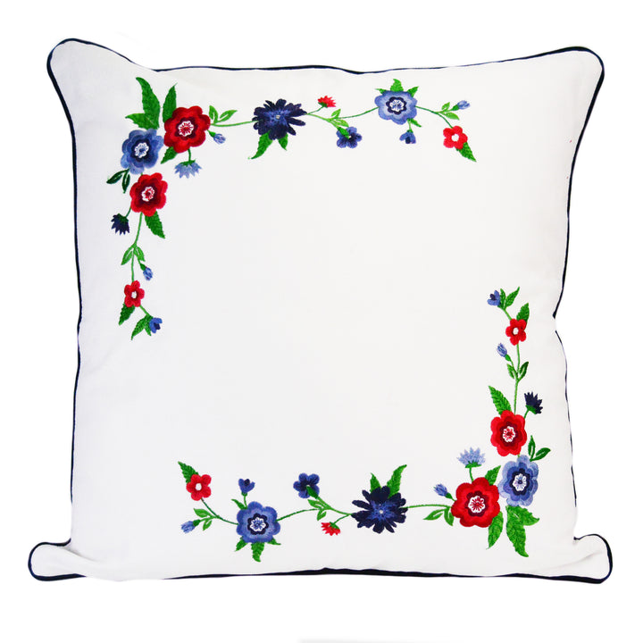 Dawson "White Emblem" Square Decorative Throw Pillow 18" x 18" Throw Pillows By Donna Sharp