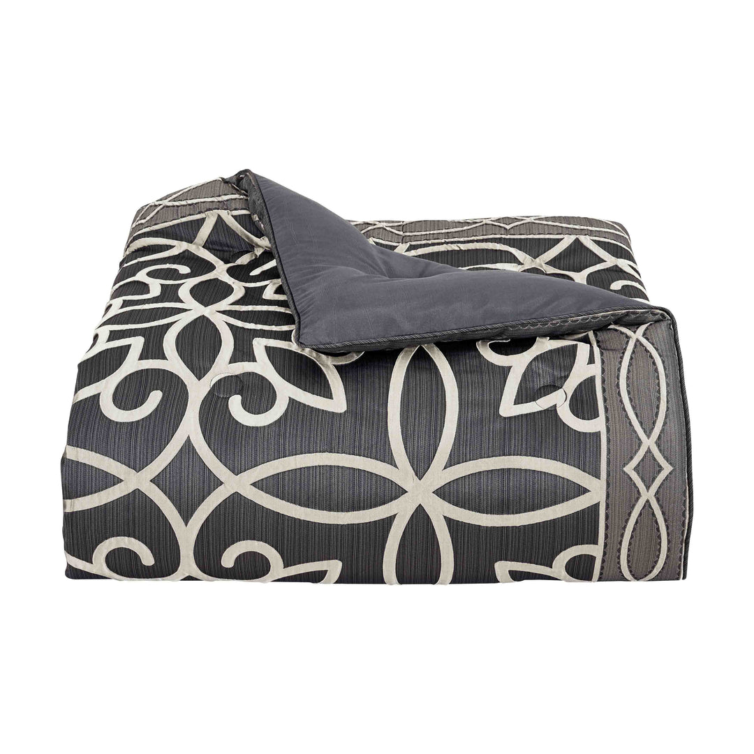 Deco Charcoal 4-Piece Comforter Set Comforter Sets By J. Queen New York