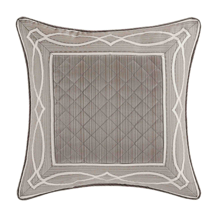 Deco Silver Square Decorative Throw Pillow 20" x 20" By J Queen Throw Pillows By J. Queen New York