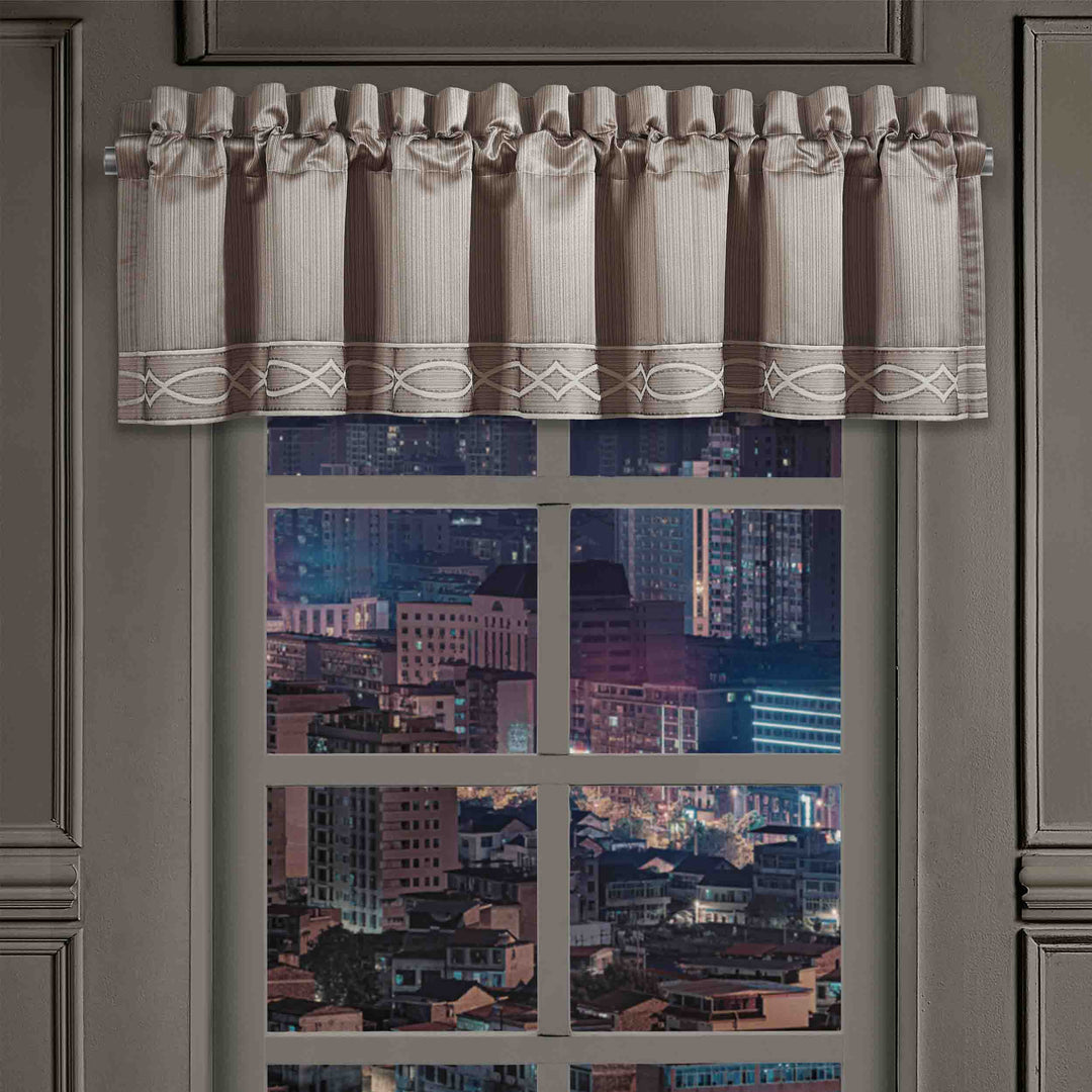 Deco Silver Straight Window Valance By J Queen- Window Valances By J. Queen New York