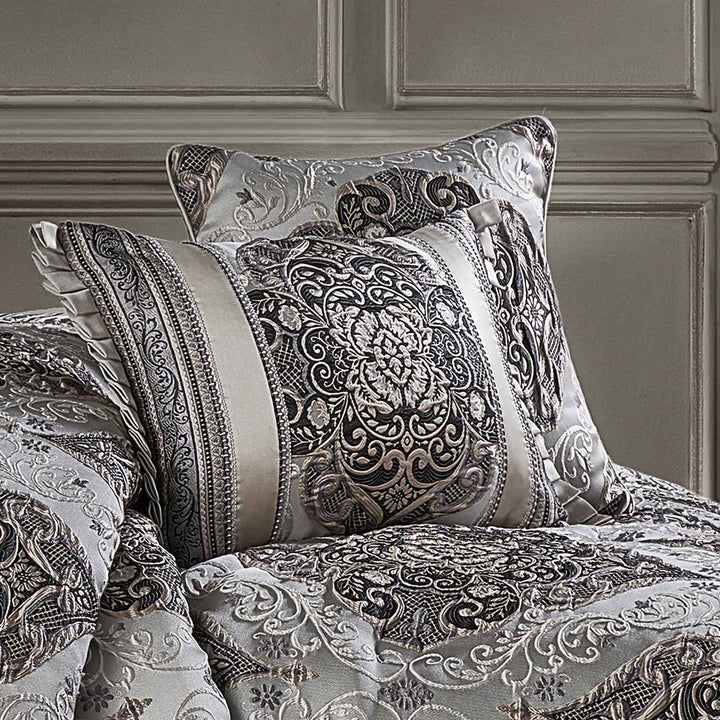 Desiree Silver Boudoir Decorative Throw Pillow 21" x 15" By J Queen Throw Pillows By J. Queen New York