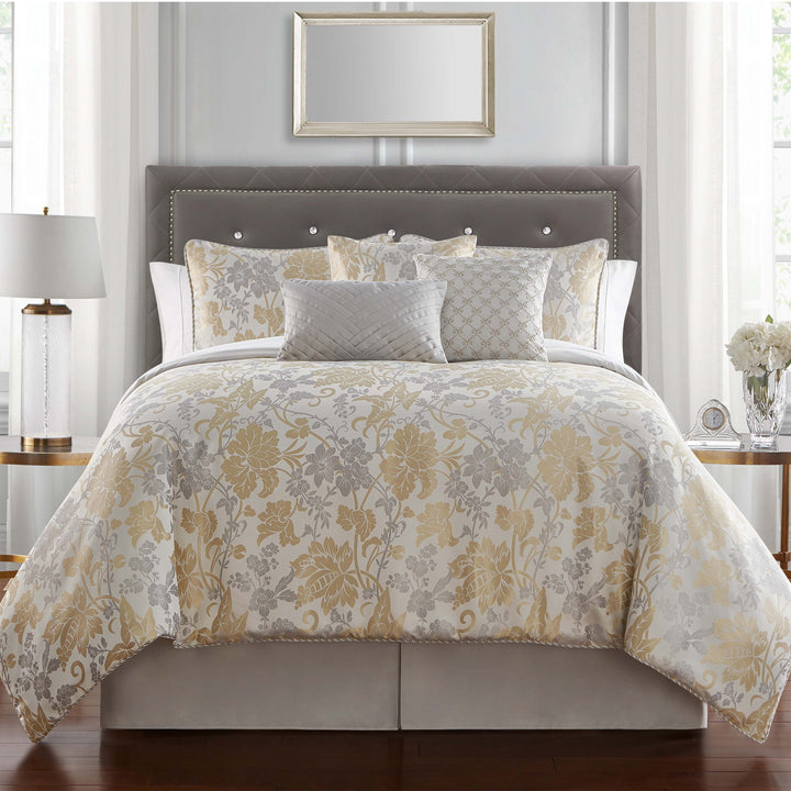 Doyle Gold 7-Piece Comforter Set Comforter Sets By Waterford