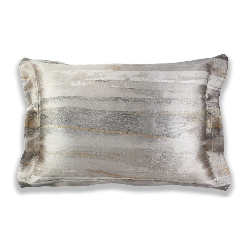 Horizon Silver Oblong Decorative Throw Pillow 36" x 25" Throw Pillows By Ann Gish