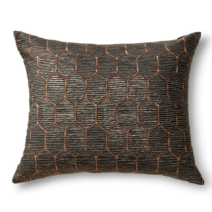 Inro Charcoal Oblong Decorative Throw Pillow 36" x 30" Throw Pillows By Ann Gish