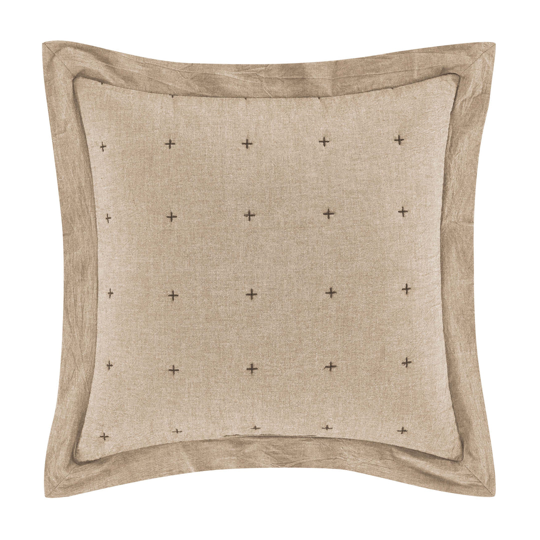 Ellis Linen Square Decorative Throw Pillow 20" x 20" By J Queen Throw Pillows By J. Queen New York