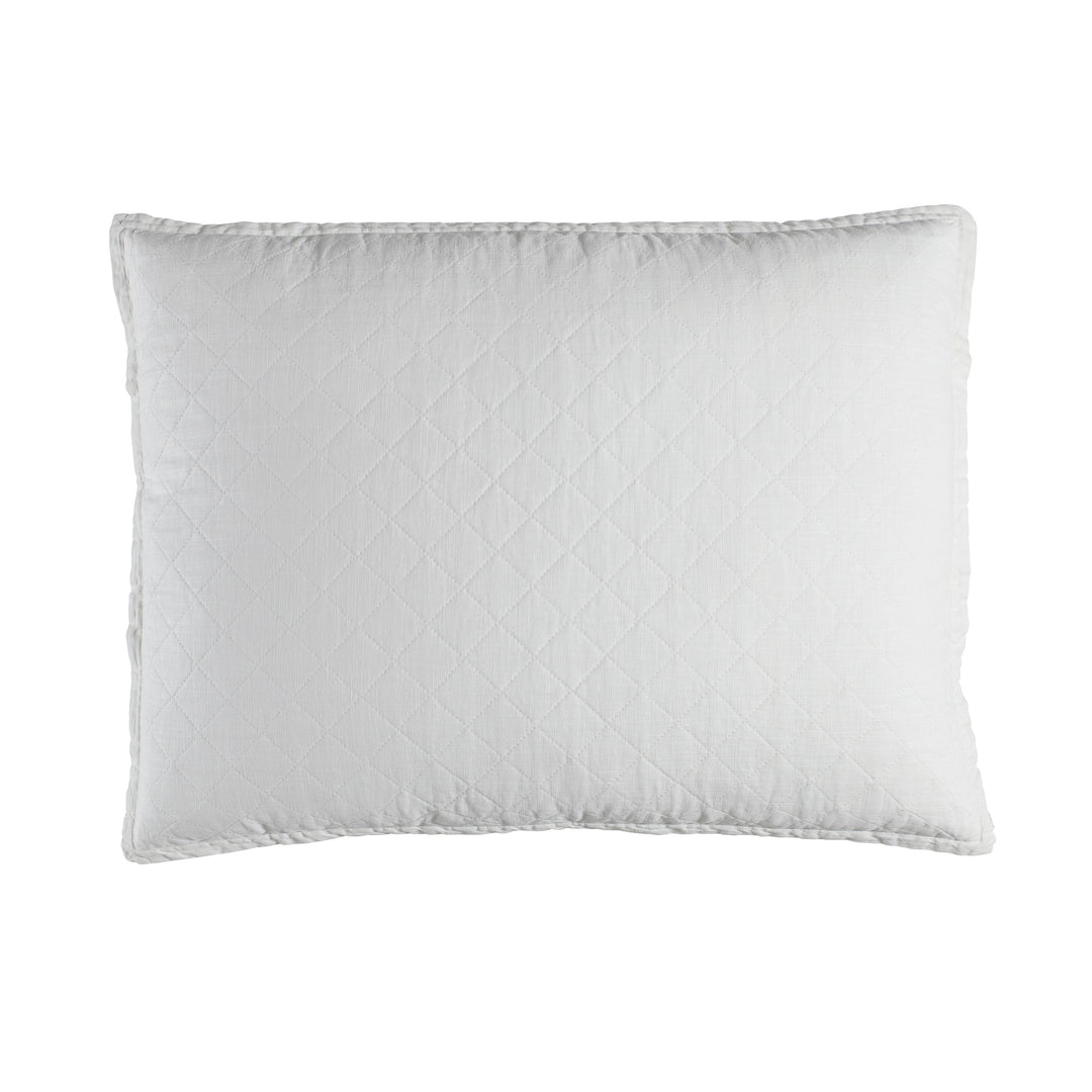 Emily White Linen Diamond Quilted Luxe Euro Pillow Throw Pillows By Lili Alessandra