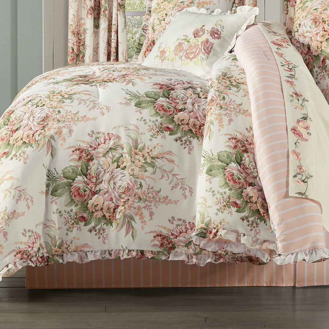 Estelle Coral 4-Piece Comforter Set Comforter Sets By J. Queen New York