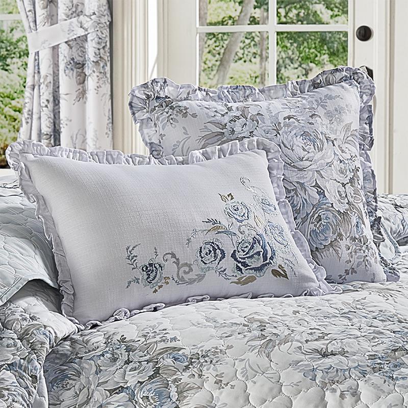 Estelle Blue Boudoir Decorative Throw Pillow By J Queen Throw Pillows By J. Queen New York