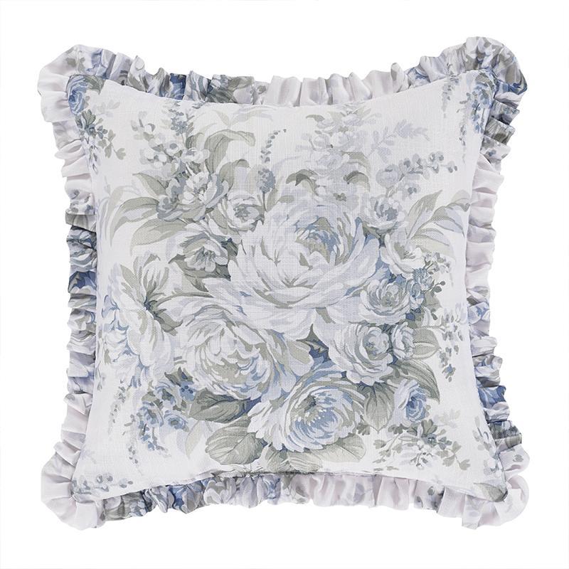Estelle Blue Square Decorative Throw Pillow By J Queen Throw Pillows By J. Queen New York