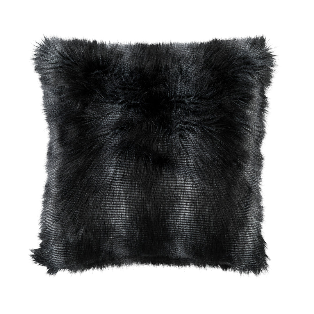 Faux Fur Black Square Pillow Throw Pillows By Lili Alessandra