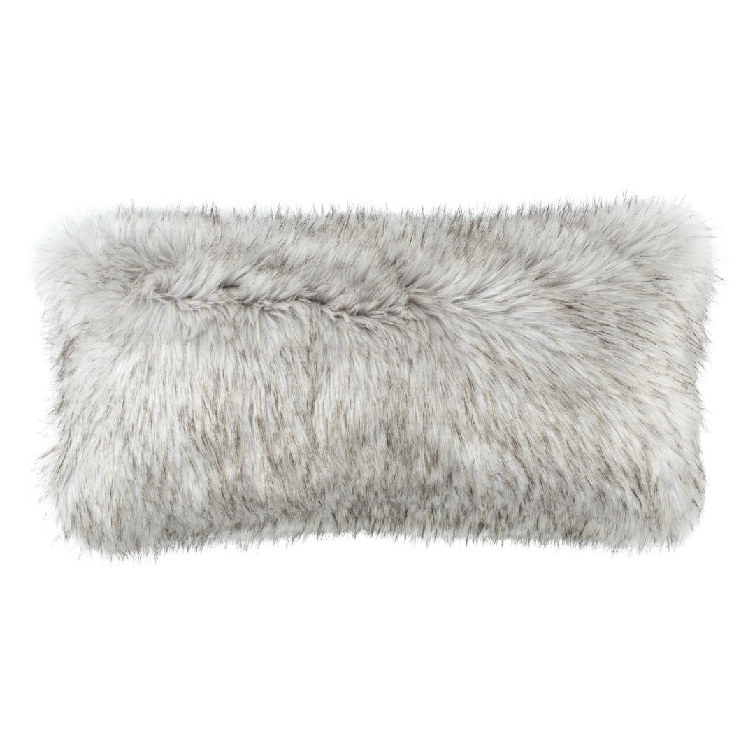 Faux Fur Silver Large Rectangle Pillow Throw Pillows By Lili Alessandra