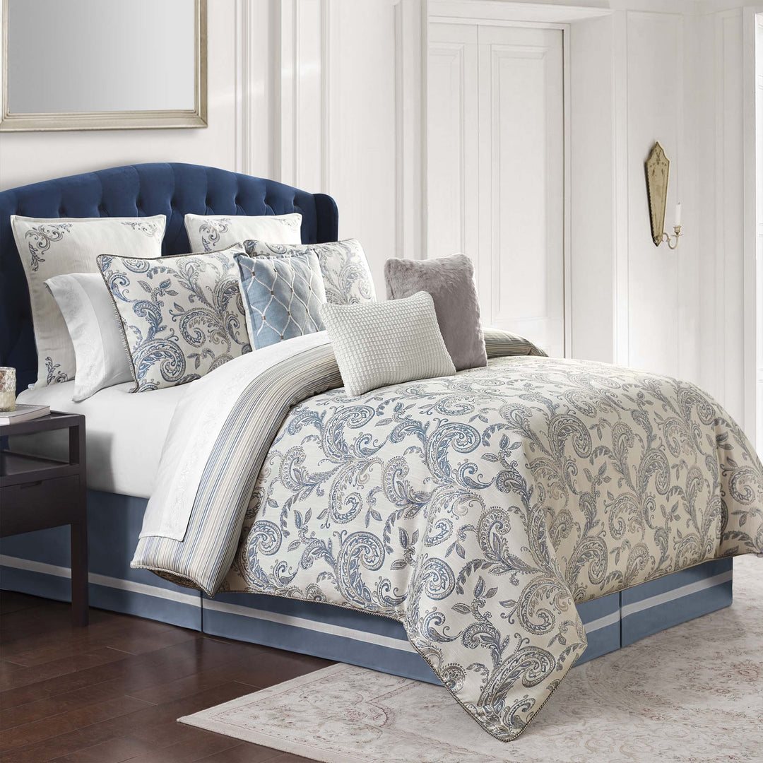 Florence Chambray Blue 6 Piece Comforter Set Comforter Sets By Waterford