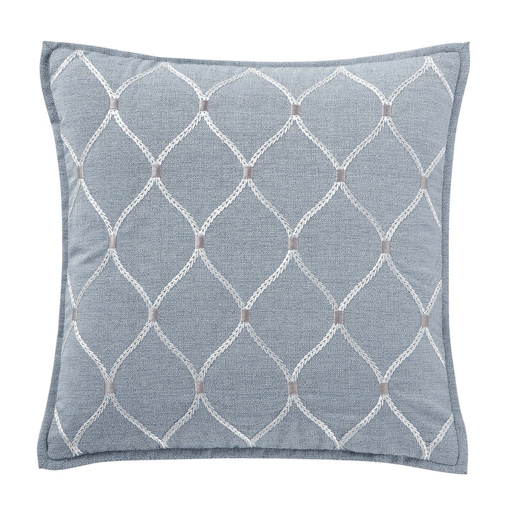 Florence Chambray Blue Decorative Throw Pillow Set of 3 Throw Pillows By Waterford