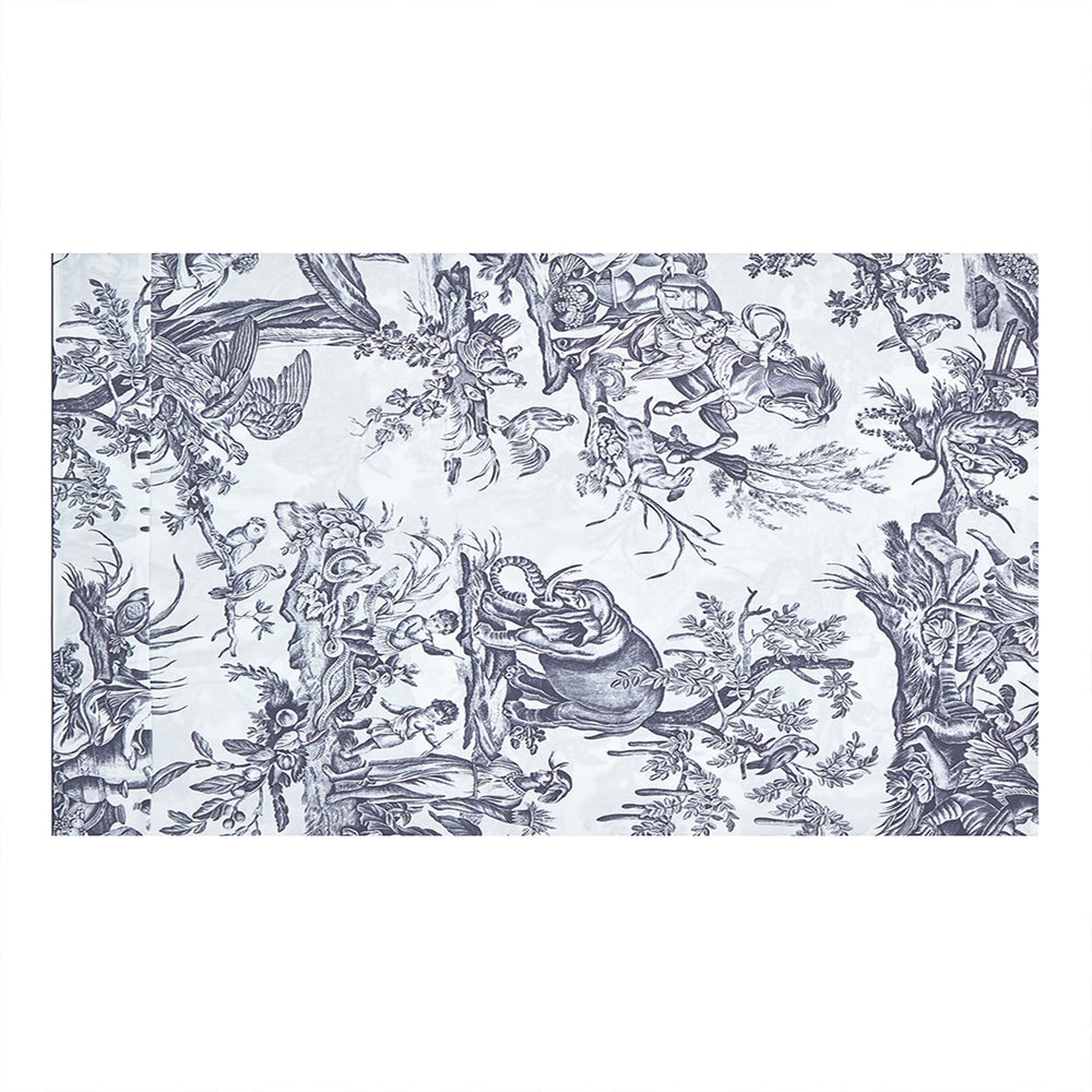 Four Continents Blue/White 200 Thread Count 100% Cotton Percale Flat Sheet Flat Sheet By Anne de Solène