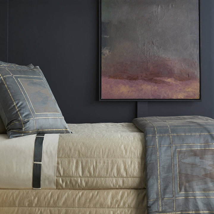 Frame Grey Decorative Throw 106" x 52" Throw Pillows By Ann Gish