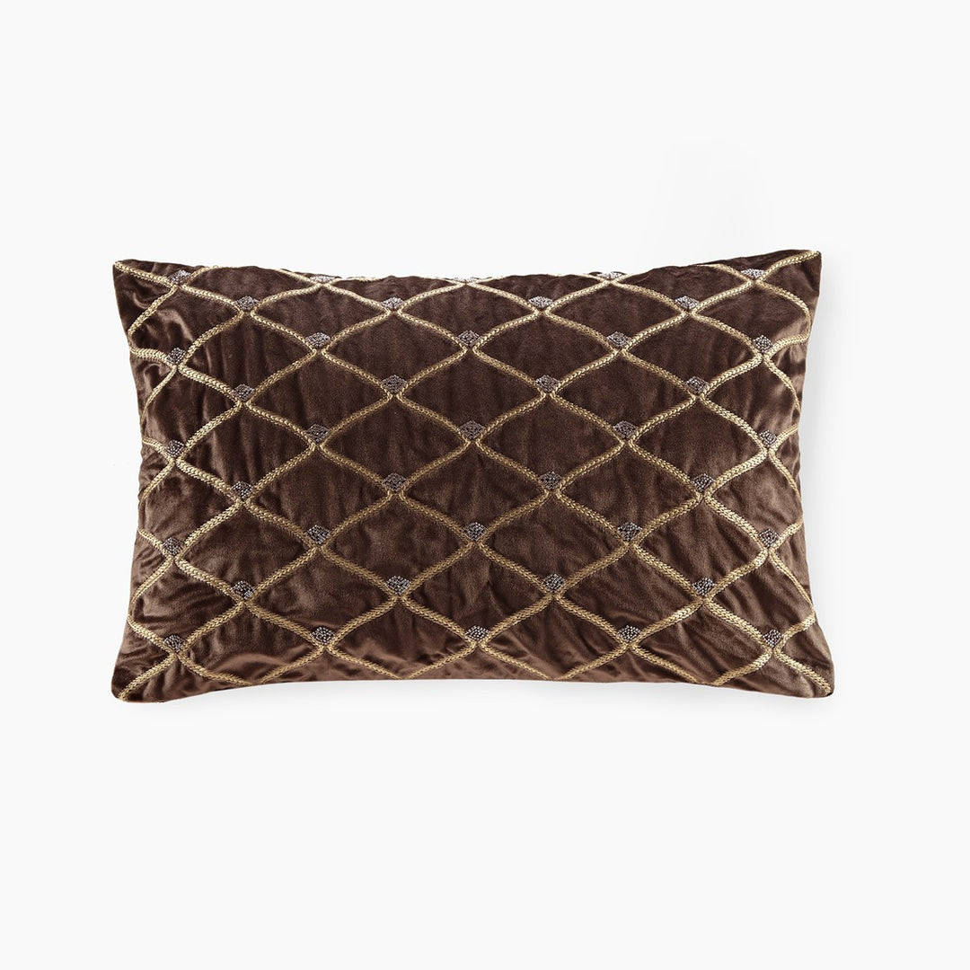 Galleria Brown Boudoir Decorative Throw Pillow 22" x 15" Throw Pillows By Croscill Home LLC