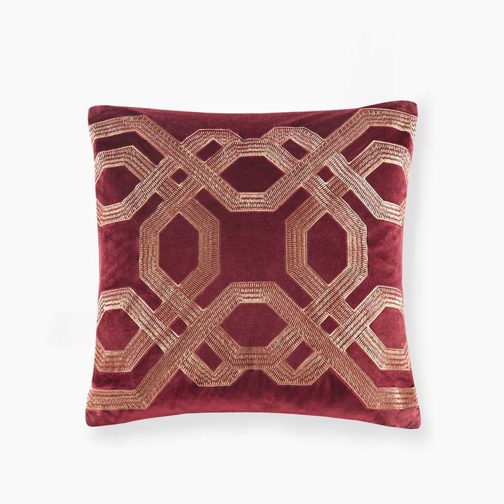 Galleria Red Square Decorative Throw Pillow 18" x 18" Throw Pillows By Croscill Home LLC