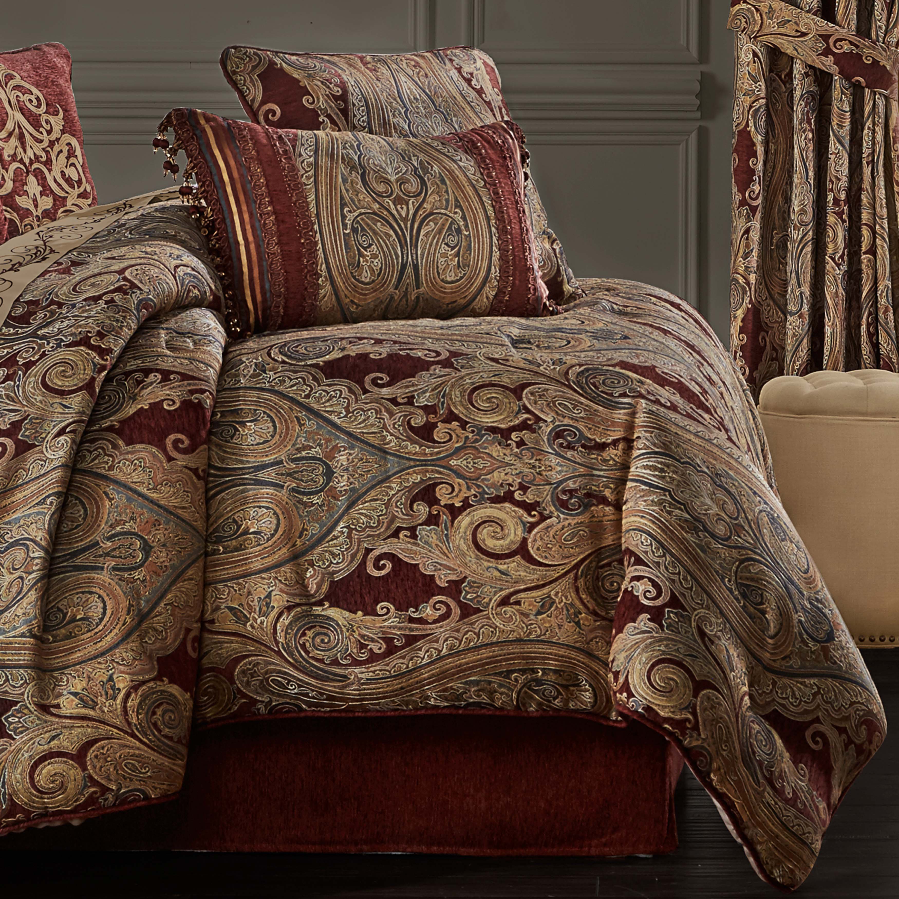 Garnet Red 4-Piece Comforter Set By J Queen – Latest Bedding