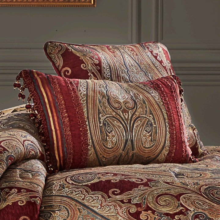Garnet Red Boudoir Decorative Throw Pillow 23" x 15" By J Queen Throw Pillows By J. Queen New York
