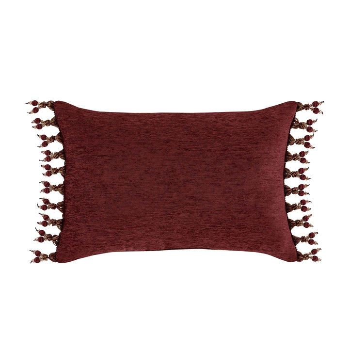 Garnet Red Boudoir Decorative Throw Pillow 23" x 15" By J Queen Throw Pillows By J. Queen New York