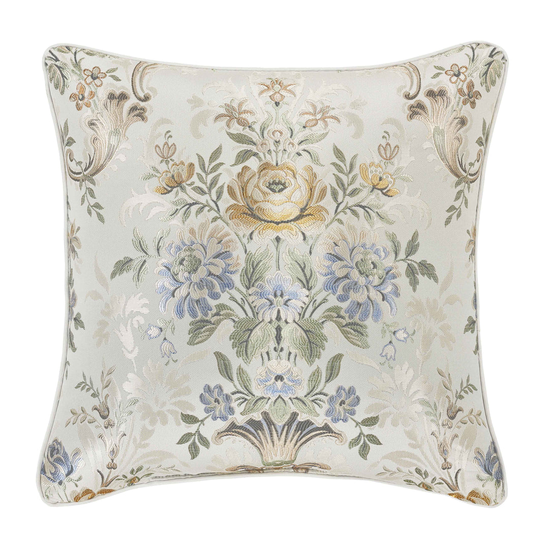 Genevieve Ivory Square Decorative Throw Pillow 20" x 20" Throw Pillows By J. Queen New York