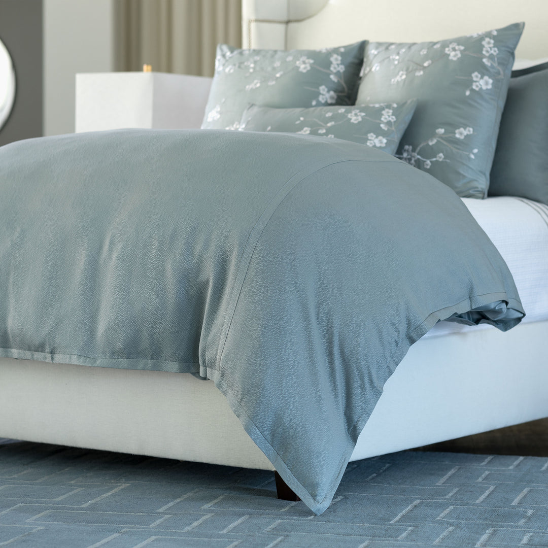 Gia Blue Cotton/Silk Duvet Cover Duvet Covers By Lili Alessandra