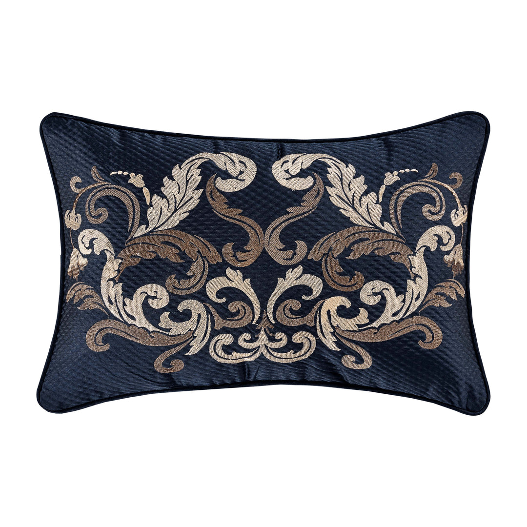 Giardino Blue Boudoir Decorative Throw Pillow 22" x 14" By J Queen- Throw Pillows By J. Queen New York