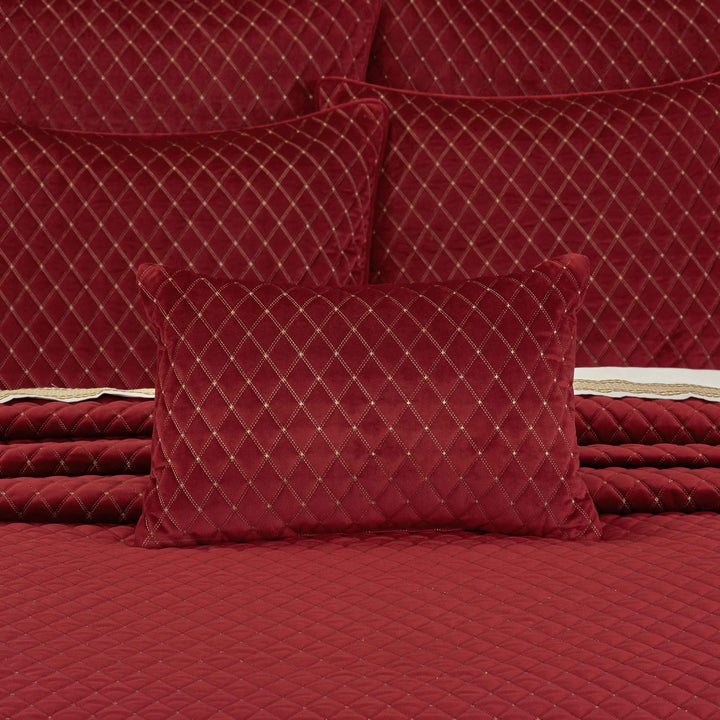 Grandeur Crimson Boudoir Decorative Throw Pillow 21" x 14" Throw Pillows By J. Queen New York