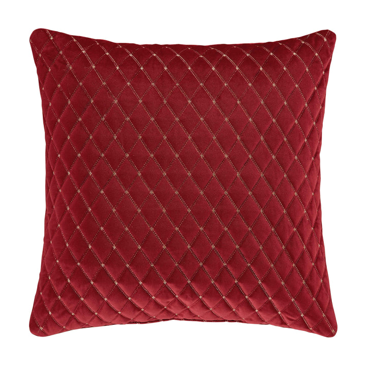 Grandeur Crimson Square Decorative Throw Pillow 20" x 20" Throw Pillows By J. Queen New York