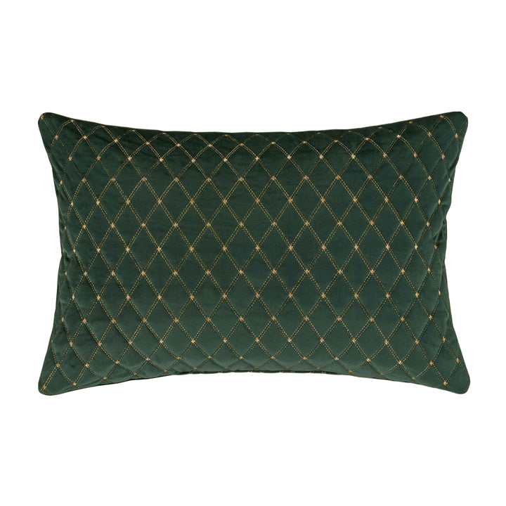 Grandeur Evergreen Boudoir Decorative Throw Pillow 21" x 14" Throw Pillows By J. Queen New York
