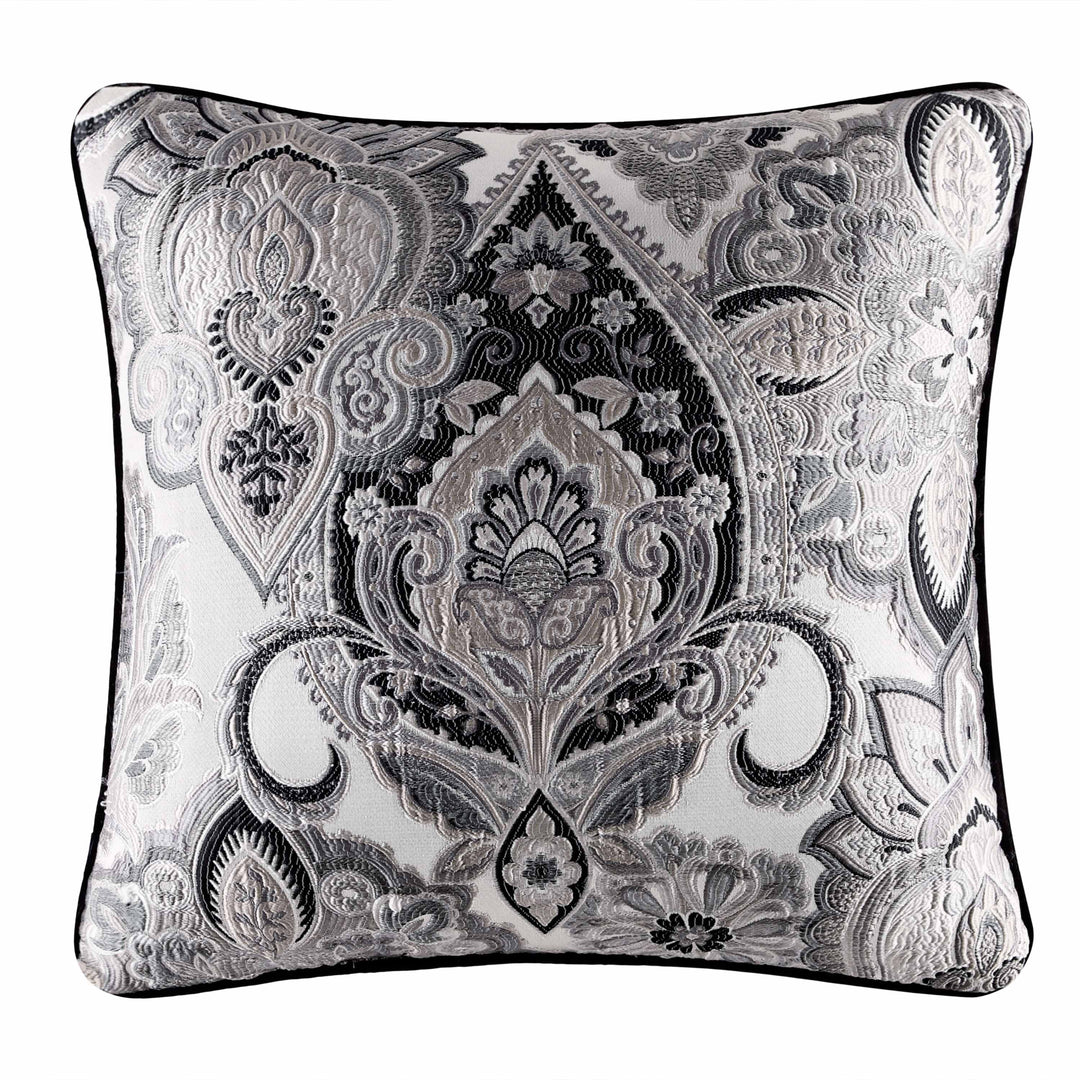 Guiliana Silver Square Decorative Throw Pillow 20" x 20" By J Queen Throw Pillows By J. Queen New York