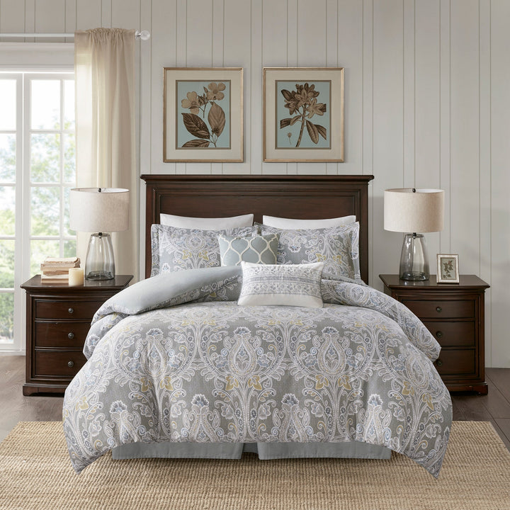 Hallie Grey 6-Piece Comforter Set Comforter Sets By JLA HOME/Olliix (E & E Co., Ltd)