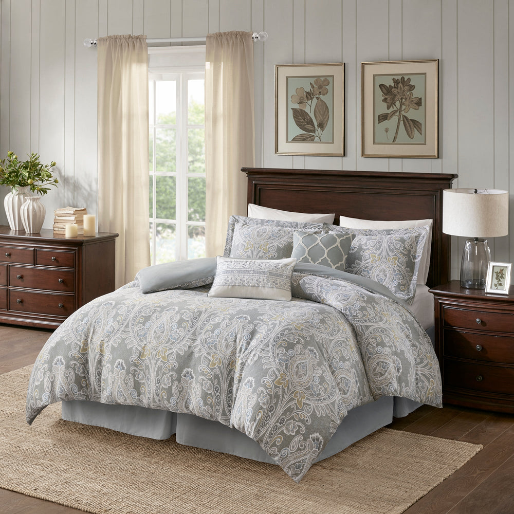 Hallie Grey 6-Piece Comforter Set Comforter Sets By JLA HOME/Olliix (E & E Co., Ltd)