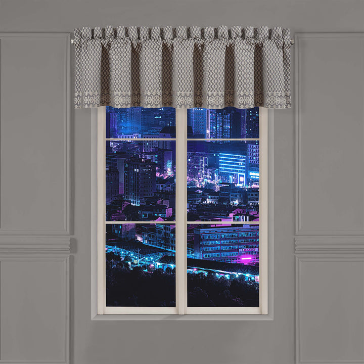 Houston Charcoal Straight Window Valance By J Queen Window Valances By J. Queen New York
