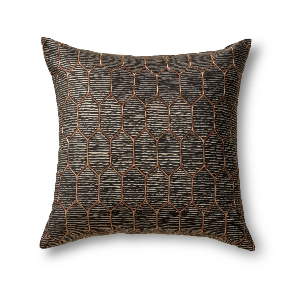 Inro Charcoal Square Decorative Throw Pillow 24" x 24" Throw Pillows By Ann Gish