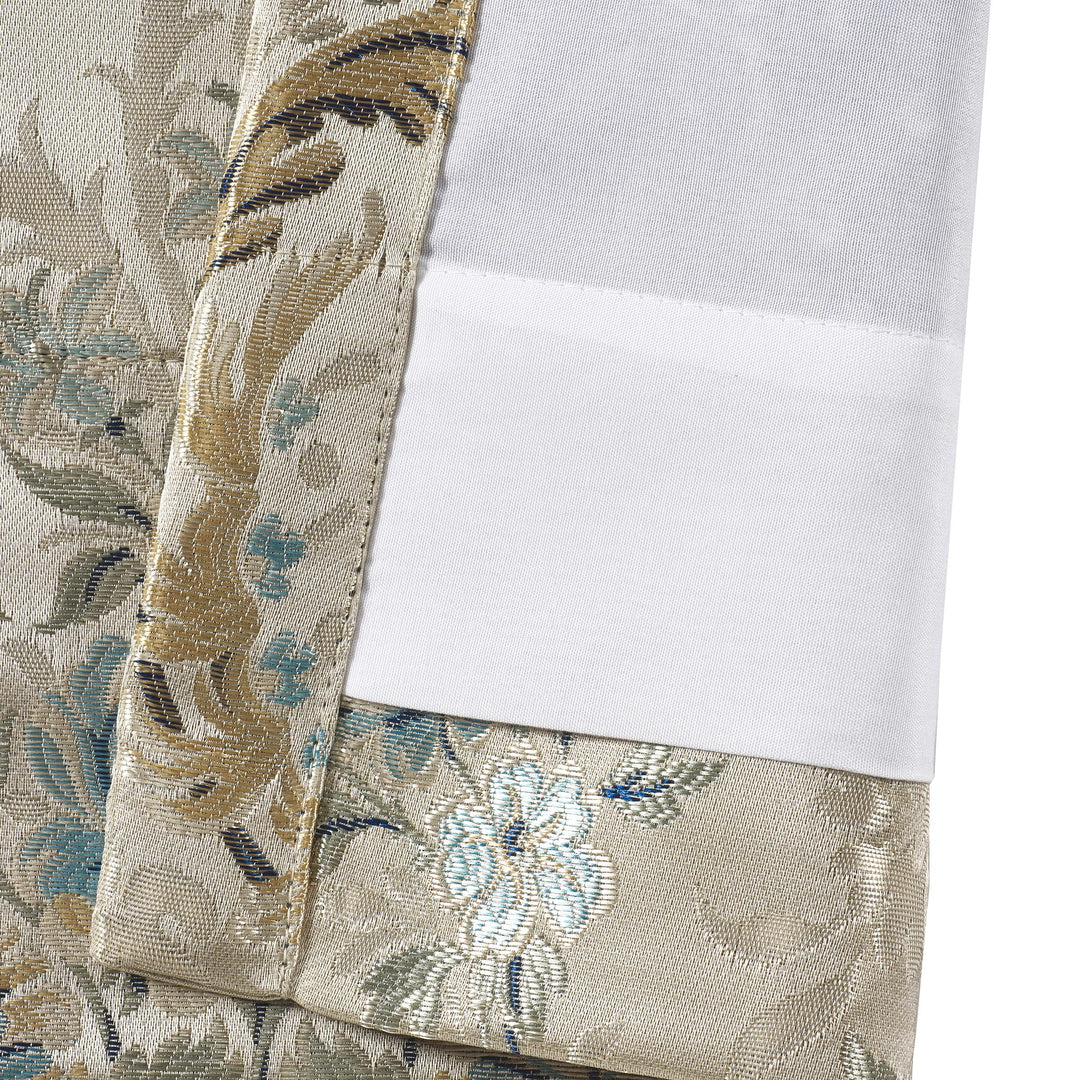 Jacqueline Teal Window Panel Pair (Set of 2) Window Panels By J. Queen New York