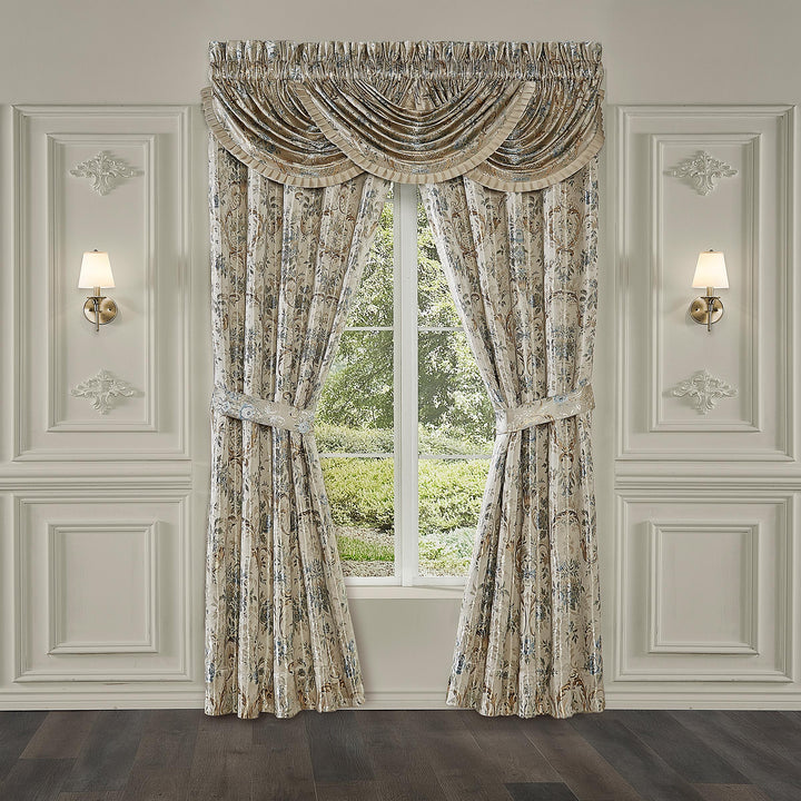 Jacqueline Teal Window Panel Pair (Set of 2) Window Panels By J. Queen New York