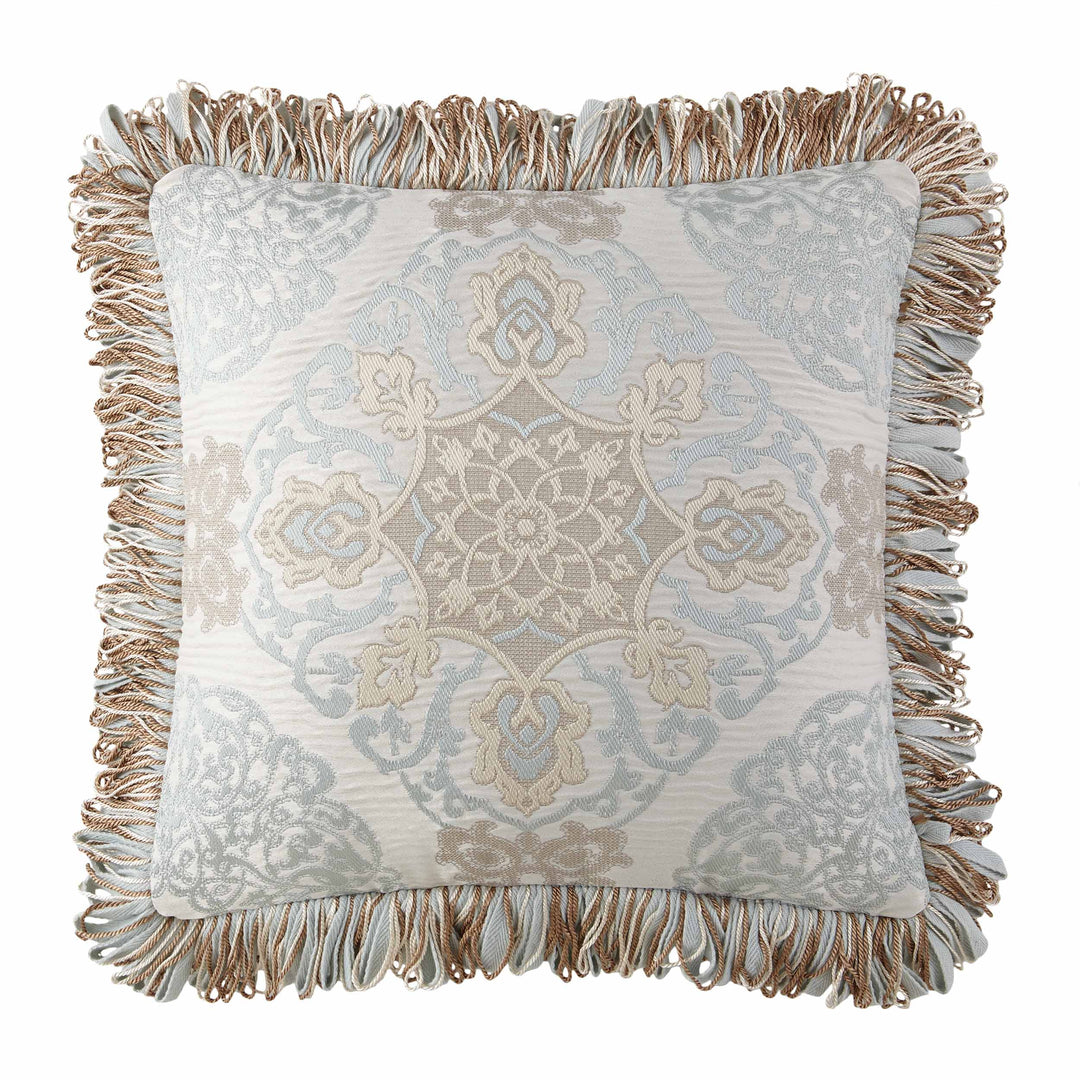 Jonet Cream/Aqua Decorative Throw Pillow Set of 3 Throw Pillows By Waterford