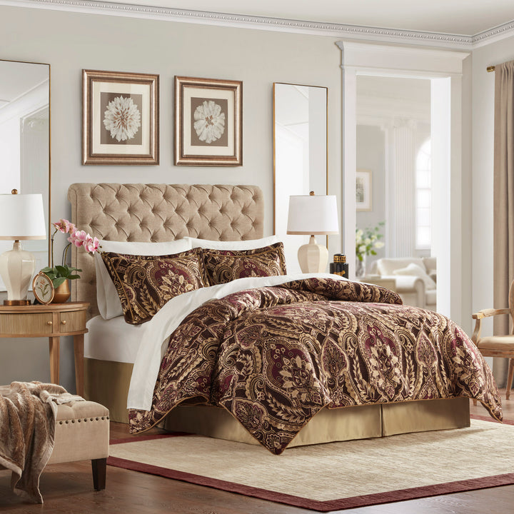 Julius Red 4-Piece Comforter Set By Croscill Comforter Sets By Croscill Home LLC