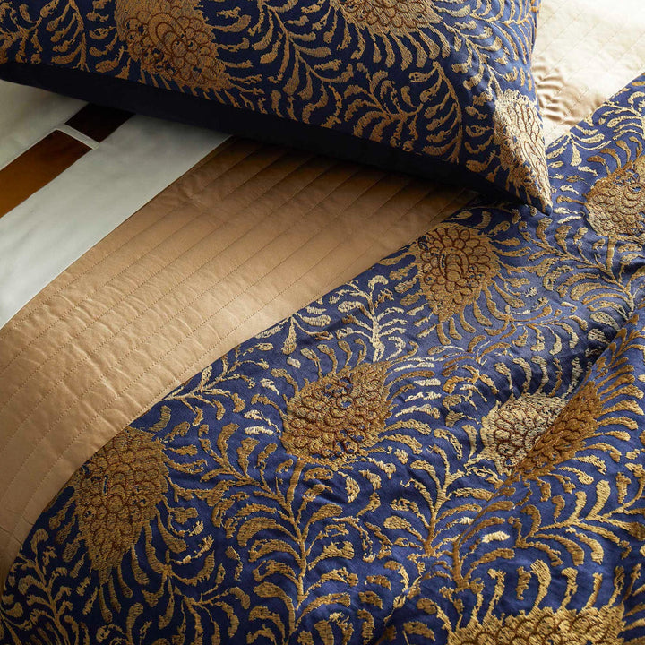 Kinrande Marine/Gold Duvet Cover Duvet Covers By Ann Gish