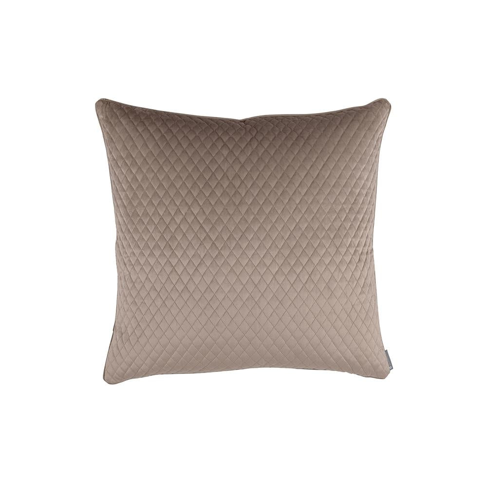 Valentina Buff Quilted Euro Decorative Throw Pillow 26" x 26" Throw Pillows By Lili Alessandra