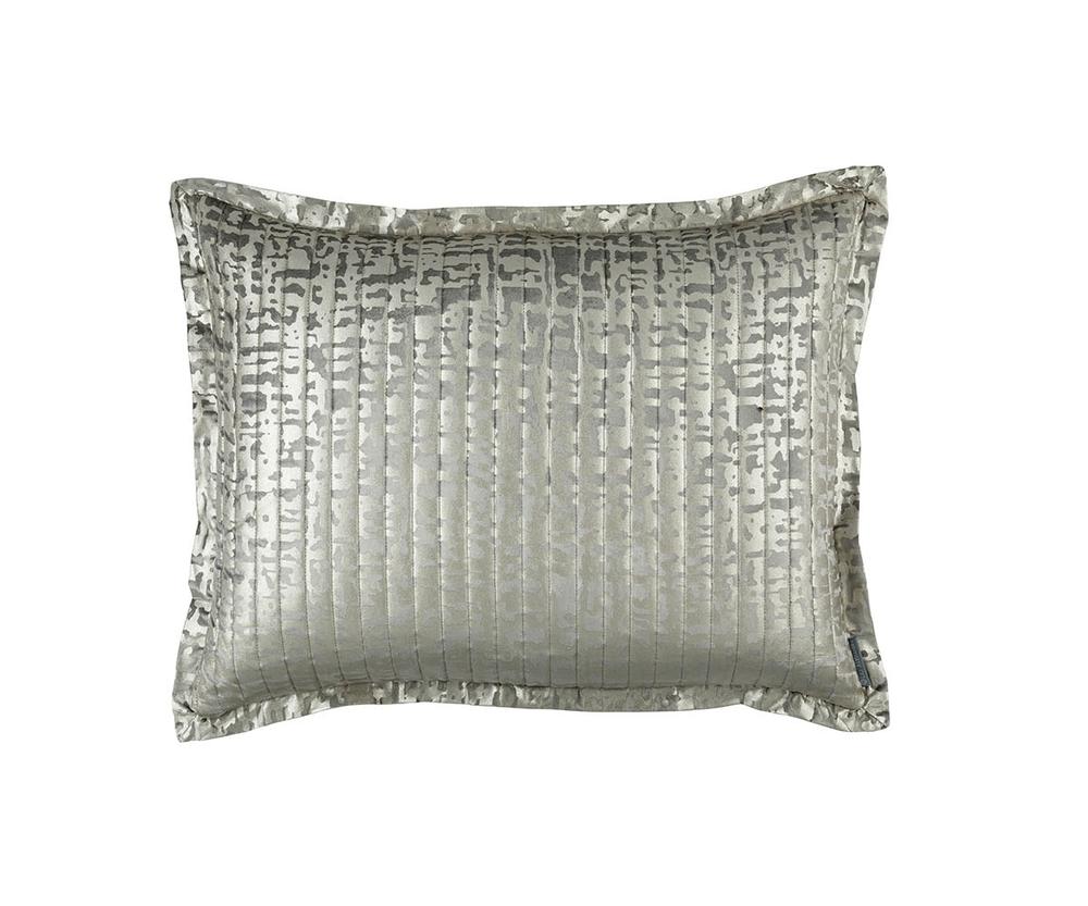 Jolie Silver Velvet / Gold Print Decorative Throw Pillow Throw Pillows By Lili Alessandra