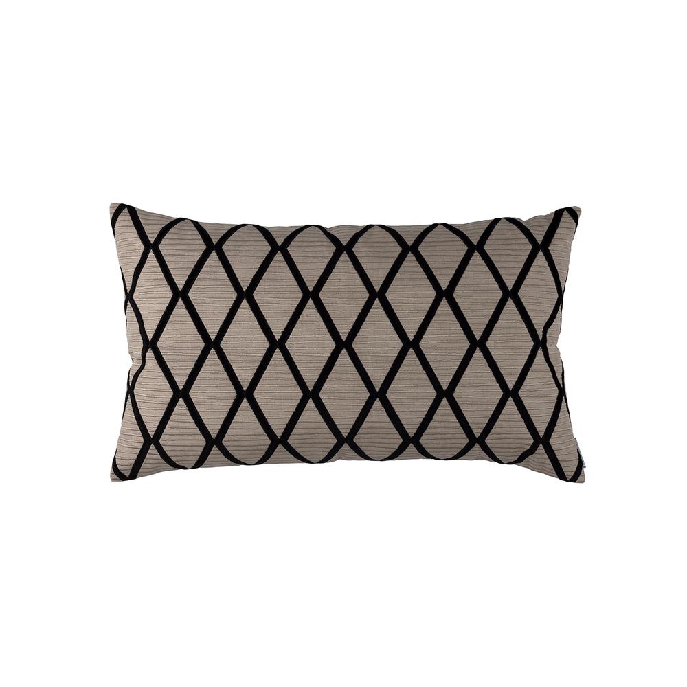 Brook DK Sand Black Rectangle Decorative Throw Pillow 30" x 18" Throw Pillows By Lili Alessandra
