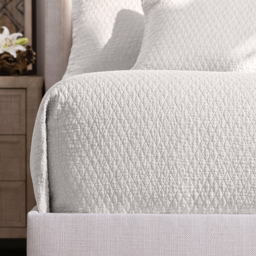 Dawn White Quilted Coverlet Coverlet By Lili Alessandra