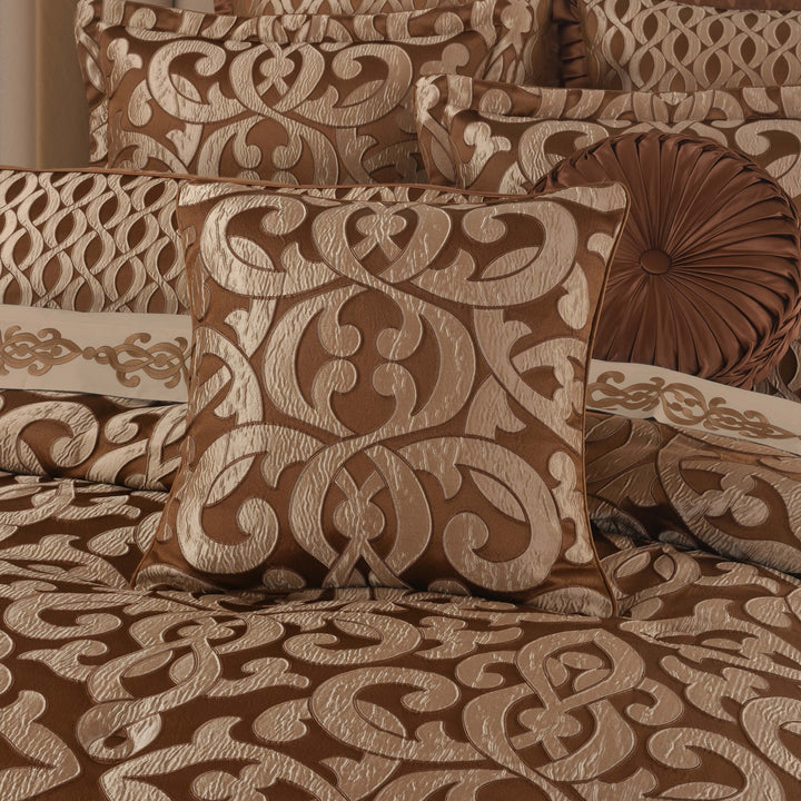 LaBoheme Copper Square Decorative Throw Pillow 20" x 20" Throw Pillows By J. Queen New York