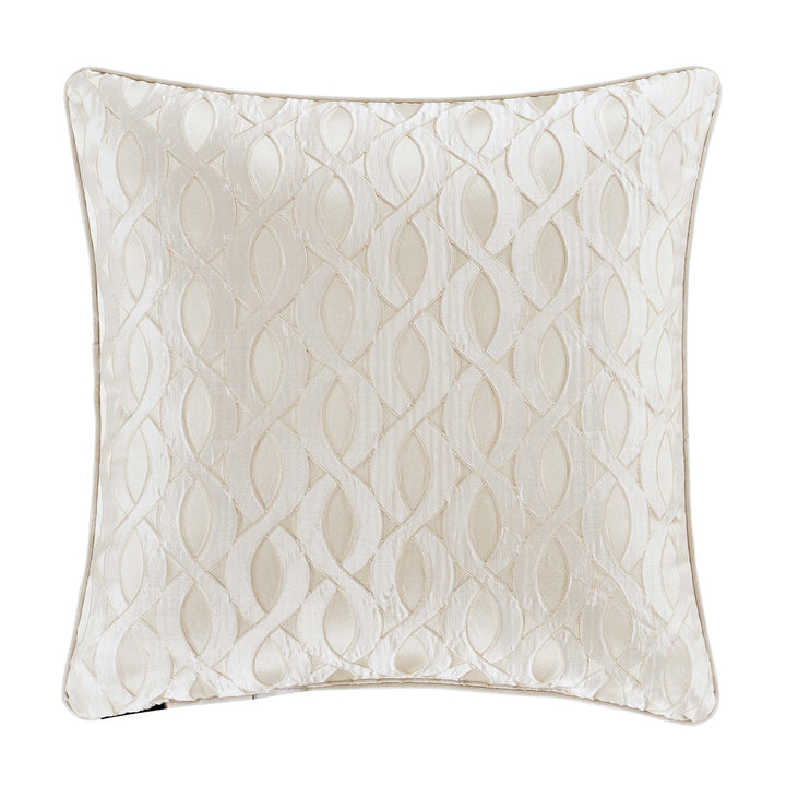 LaBoheme Ivory Square Decorative Throw Pillow 20" x 20" By J Queen Throw Pillows By J. Queen New York