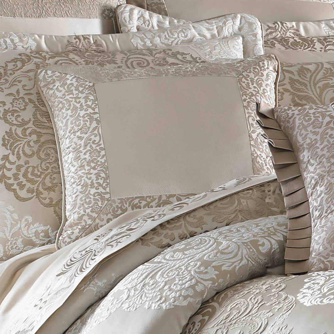 LaScala Gold Square Decorative Throw Pillow 18"W x 18"L By J Queen Throw Pillows By J. Queen New York