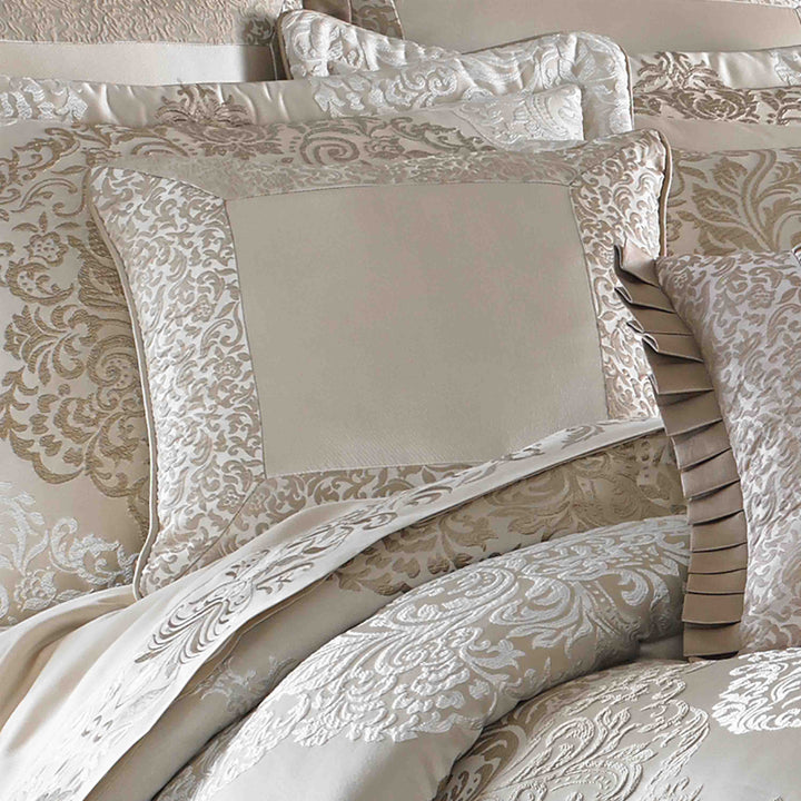 LaScala Gold Square Decorative Throw Pillow 18"W x 18"L By J Queen Throw Pillows By J. Queen New York