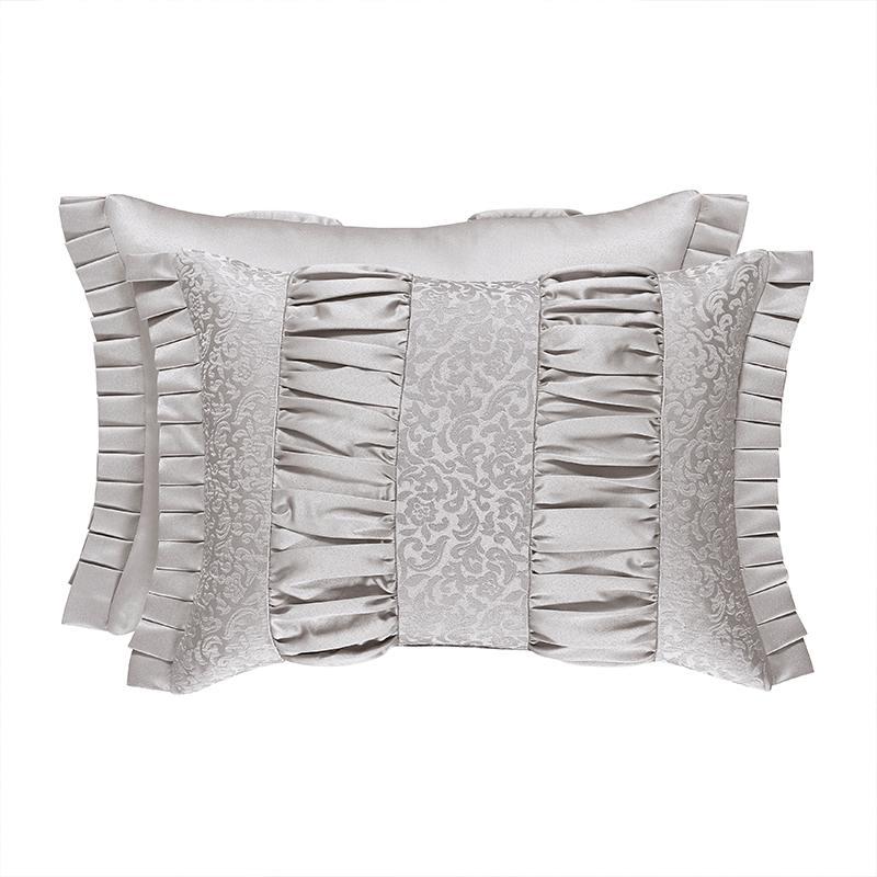 LaScala Silver Boudoir Decorative Throw Pillow By J Queen Throw Pillows By J. Queen New York