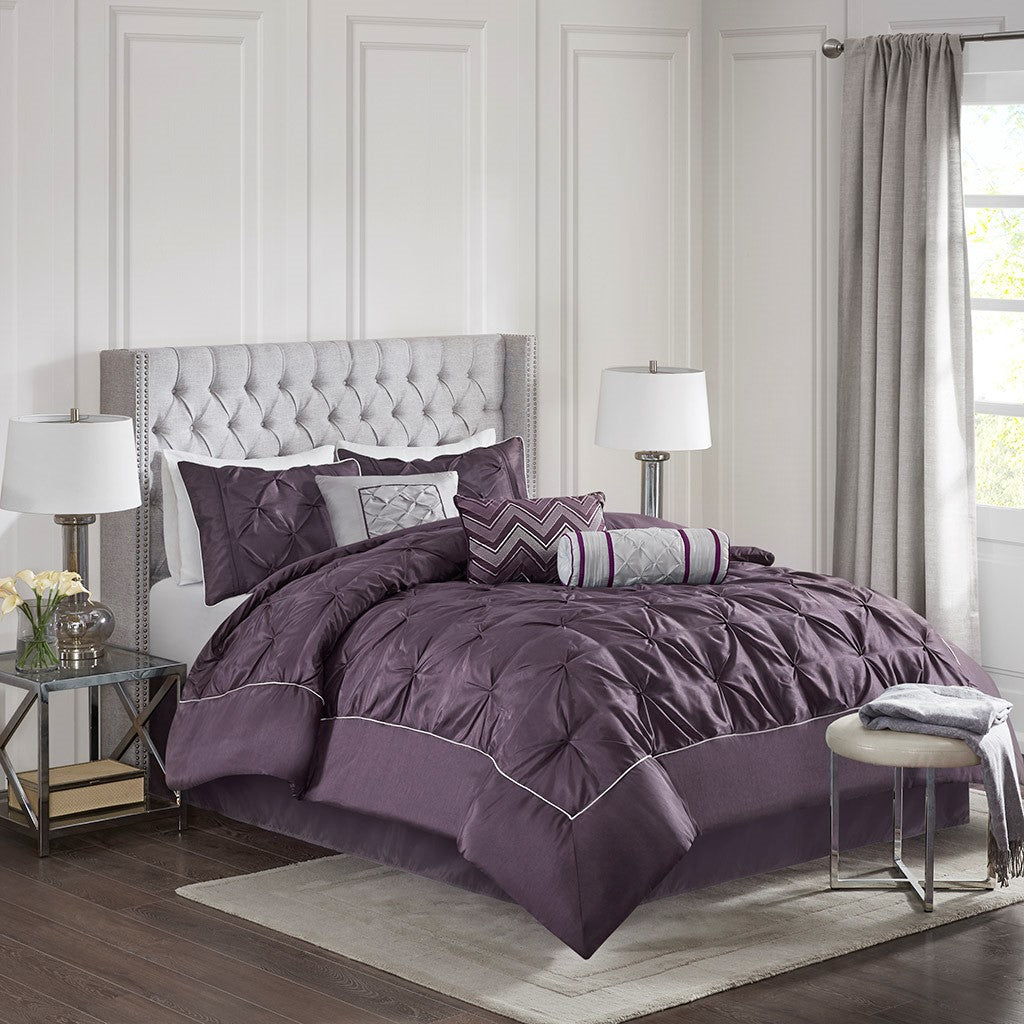 Laurel Plum 7-Piece Comforter Set Comforter Sets By JLA HOME/Olliix (E & E Co., Ltd)